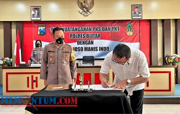 Pabrik Gula RMI dan Polres Blitar Tandatangani Kerja Sama Objek Vital Nasional